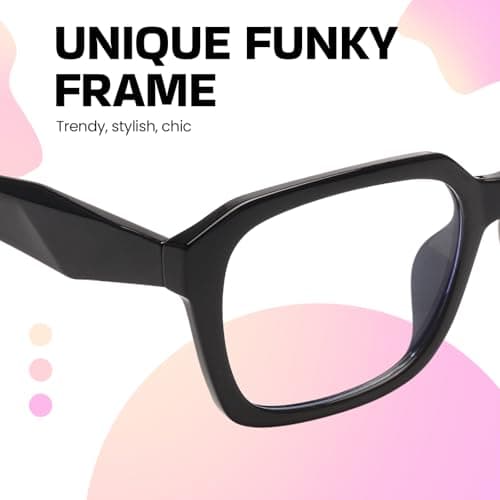 SODQW Designer Blue Light Blocking Glasses for Women Square Frame Anti Glare Reduce Eyestrain Computer Eyeglasses - Thumbnail 6