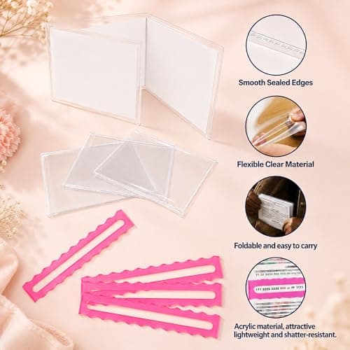 4 Pcs Mahjong Card Sleeve and Line Reader, Large Print Size 2026 MahJongg Card Holder Arcylic Mahjong Line Reader Set, Transparent Plastic Protective Sleeves for NMJL Card (6 1/8”x5”) Protector Clear - Thumbnail 4