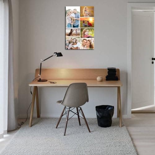 ZHIYYHAO Multi Photo Collage Custom Canvas Wall Art Framed Customize Picture Canvas Prints with Your Photos Wall Art Living Room Bedroom Study room Home Decor for Kids Family Lover Wedding (CF-4, 24.00L" X 16.00W'' ) - Thumbnail 2