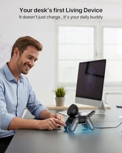 UEQ 3 in 1 Wireless Charging Station for Apple Devices,Foldable Cute Magnetic Mag-Safe Wireless Charger Stand with Night Light for iPhone 17 Air 16 15 14 13 12 Series,AirPods 4 3 2 Pro,Apple Watch - Thumbnail 3