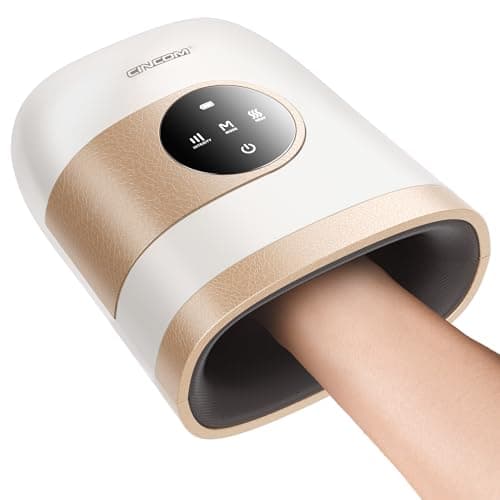 CINCOM Upgraded Hand Massager with Heat & Compression – Cordless & Rechargeable Hand Therapy Equipment for Arthritis and Carpal Tunnel Relief from Wrist to Fingers, Gift for Mother's Day (Pearl White) - Image 1