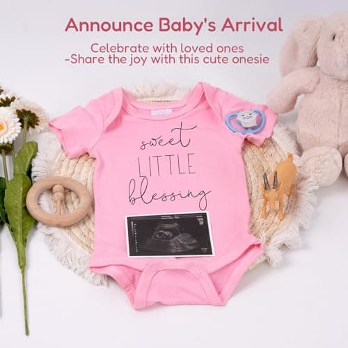 BIBIBLISSBABY Hola Abuela Baby Onesie, Spanish Pregnancy Announcement Outfit for Grandma to Be, Cute Infant Bodysuit Gift for Gender Reveal or Baby Shower (0-3 Months, Slate) - Thumbnail 6