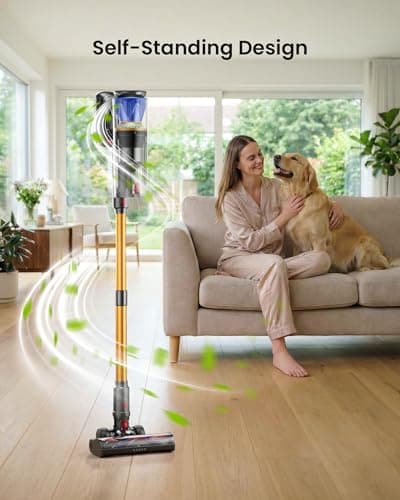 Cordless Vacuum Cleaner, 65KPA 650W 70Mins Stick Vacuum Cordless with Three Suction Modes, Self-Standing&LED Touch Screen, Anti-Tangle Brush, Vacuum Cleaners for Home/Pet Hair/Hardwood Floors/Carpet - Thumbnail 3