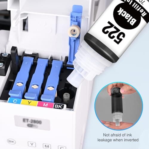Starink Compatible T522 522 Black Ink Refill Bottles Replacement for 522 Black Ink for Ecotank ET-2800 ET-2803 ET-2720 ET-4800 ET-2400 ET-4700 ET-4810 ET-2840 Printer (3-Pack,522 Ink Refill Bottles) - Thumbnail 4