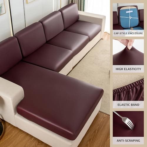 UWWGKK Waterproof Couch Covers, Stretch Couch Covers with Dirt-Resistant for Sectional Sofa,L Shape Sofa(1 Pcs for Large) - Thumbnail 4