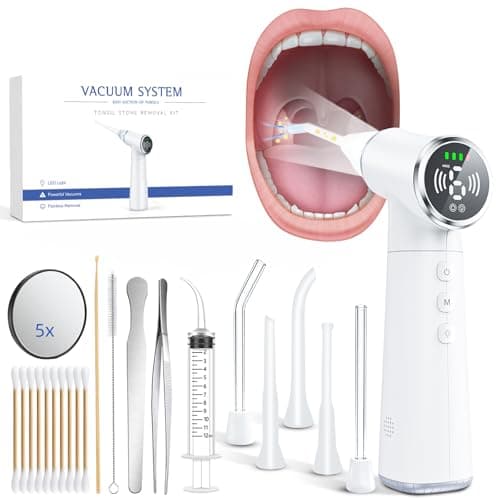 Upgraded Electric Tonsil Stone Remover – High-Precision & Painless Cleaning, Food-Grade Material, 6 Suction Levels | Tonsil Stone Removal Kit with LED Light, Oral Protection & 11 Attachments - Image 1