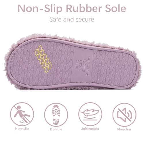 GOEWY Open Toe Womens Slippers Indoor Outdoor Comfy Memory Foam Slip On House Bedroom Slides Shoes Gifts for Women Her Mom - Thumbnail 5