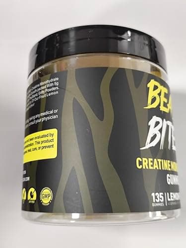 BEAST BITES Nutrition Creatine Monohydrate Gummies 5000mg (135 Count)-Lemon Flavor. - Thumbnail 4