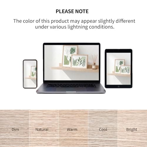 Modcraft 36 Inch Oak Floating Shelves with Lip, Extra Long Wall Mounted Picture Ledge, Large Rustic Farmhouse Wall Shelf for Gallery Wall & Living Room, Display Shelf for Photos Frames Books, Set of 2 - Thumbnail 4