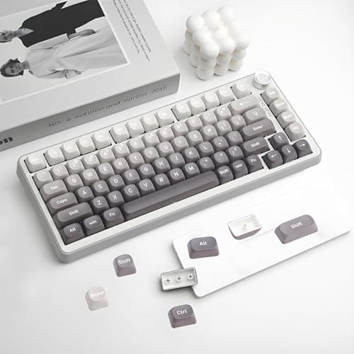 AKepopery 134 Keys MOA PBT Keycaps Set for Cherry Gateron MX Switches Mechanical Keyboard Key Cap (Gradient Gray) - Thumbnail 2