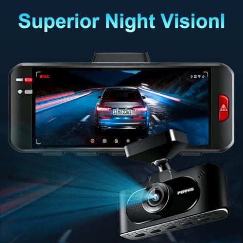 PERNIS 4K Dash Cam Front and Rear, STARVIS Sensor, Free Card Included, 2.4GHz WiFi Dual Dash Camera for Cars, Built-in GPS, Night Vision, G-Sensor, Emergency Lock, 3.16'' IPS, Parking Mode - Thumbnail 2