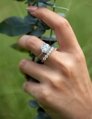 IMOLOVE 4ct Moissanite Engagement Ring Wedding Solitaire Ring for Women Lab Created Diamond Promise Ring for her-115-4CT - Thumbnail 5