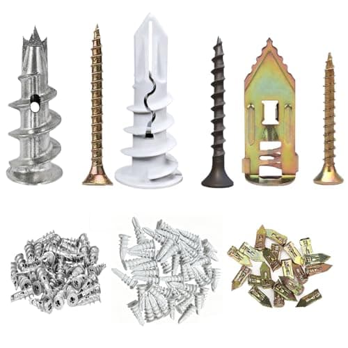 SSKKBX Drywall Anchors and Screws Kit 300PCS - All-in-One Picture Hanging Kit (3 Sizes Nylon/Metal Anchors) for Shelves, Art, Curtain - Image 1