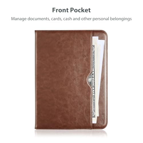 ProCase for iPad A16 11th Generation 11” 2025/iPad 10th Generation 10.9” 2022 with Pencil Holder, iPad 11/10 PU Leather Case Business Stand Cover Smart Folio with Hand Strap Front Pocket -Brown - Thumbnail 5