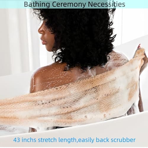 African Shower Net Sponge with Knotted Design – Exfoliating Afro Bath Mesh Scrubber – 2-Pack Body Wash Net for Deep Cleansing, Suitable for Most Skin Types & Back Washing - Thumbnail 4