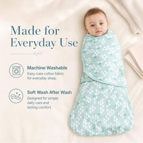 Sleepsack Swaddle,Sleep Sack 6-12 Months,Adjustable Wearable Transition Blanket,Miracle Swaddles for Babies Large,100% Cotton(Green) - Thumbnail 5
