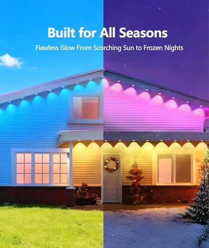 Irosiy RGB Permanent Outdoor Lights, Smart APP & Remote Control, IP67 Waterproof, for Eaves, Patio, Yard, Party, Villa, 16 Million Colors & Scene Modes - Thumbnail 5