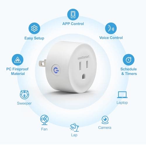 wooaismart Smart Plug, WiFi Plugs Work with Alexa & Google Assistant, Smart Outlet with Timer & Group Controller, WiFi Outlet for Home, No Hub Required, ETL & FCC Certified, 2.4GHz WiFi, 16A, 2 Pack - Thumbnail 2