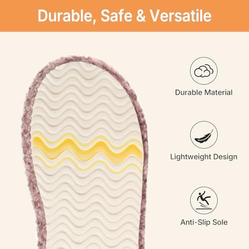 ATHMILE House Slippers for Women with Platform Memory Foam Arch Support Open Toe, Fuzzy Fluffy Cozy Womens Slippers for Home Indoor Outdoor Bedroom Ladies Gifts Pantuflas Para Mujer - Thumbnail 5