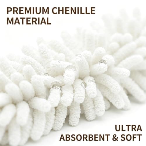 Cute Dog Chenille Hand Towel, 3D Puppy Hangable Fuzzy Ball Hand Towel Microfiber Super Soft Absorbent Bathroom & Kitchen Towels with Hanging Loop, Can Be Placed on the Sink Countertop (White & Pink) - Thumbnail 5