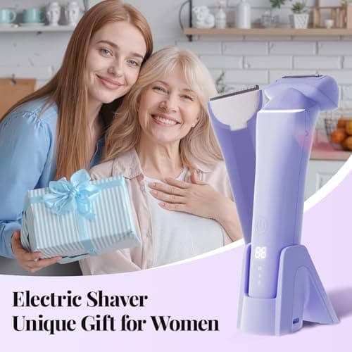 Krofaue Bikini Trimmer for Women, Gentle Painless Electric Razor for Silk Skin, IPX6 Waterproof Pubic Hair Trimmer & Body Shaver, Easy to Use & Clean, for Arms, Legs, Underarms, Private Area - Thumbnail 3