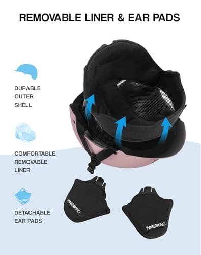 InnerKing Lightweight Ski Helmet for Men and Women with Action Camera Mount, 12-Vent ABS Snowboard Helmet with Impact-Resistant EPS Foam, Adjustable Fit, Protective Snow Sports Helmet- - Thumbnail 5