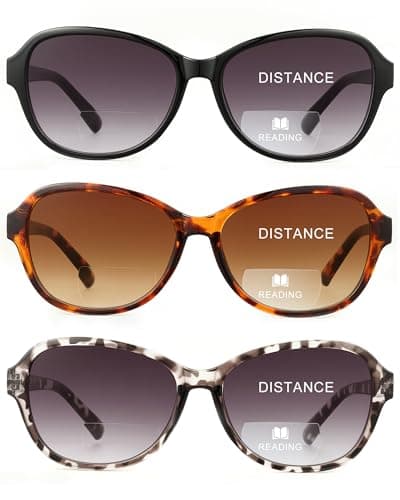 JOLISU 3 Pack Bifocal Reading Sunglasses for Women,2 in 1 Sun Readers with Spring Hinge & UV400 Protection (2.25) - Image 1