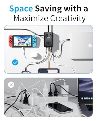 Charging Station 140W USB C Charger Block, Upgraded GaN III 8-in-1 Fast Charging Station Hub，PD 100W Laptop Charger Adapter Compatible with Compatible with MacBook Air/Pro,iPhone16/15,Galaxy S24 etc - Thumbnail 6