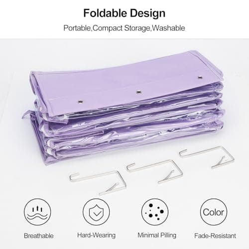 Lirex Over The Door Purse Organizer & Purse Shelf for Closet – Handbag Storage Organizer with Purse Hanger. Perfect for Scarves, Hats, and Leggings. S (11.8'' x 5'' x 51.6''), Purple - Thumbnail 6