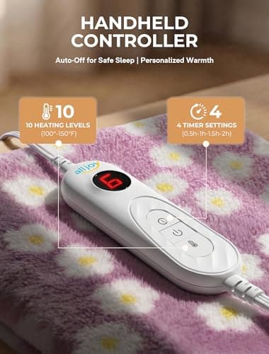 ALLJOY Heating Pad for Back, Cute Heating Pad for Period Cramps, FSA Eligible HSA, Self-Care Birthday Gifts for Women Mom Wife Her, Heating Pad for Neck Shoulder Back, 24" x 12" - Thumbnail 4