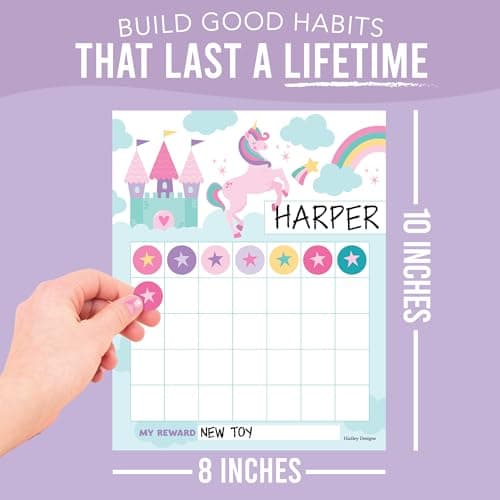 Sticker Chart for Kids Behavior at Home & Classroom - 25 Reward Chart for Kids Incentives, Gold Star Sticker Sheets, Unicorn Incentive Charts for Classroom Must Haves - Thumbnail 4