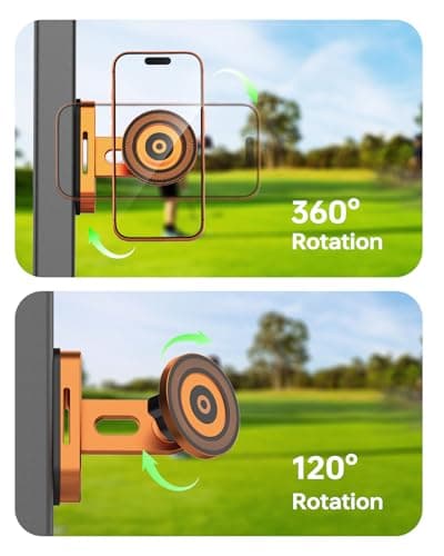SITIZ Magnetic Golf Cart Phone Holder，Phone Mount Compatible with MagSafe iPhone 12-17, Golf Accessories for Men, Aluminum Alloy, Fits EZGO, Club Car, Yamaha, Adjustable Ball Head, Golf Gifts - Thumbnail 5
