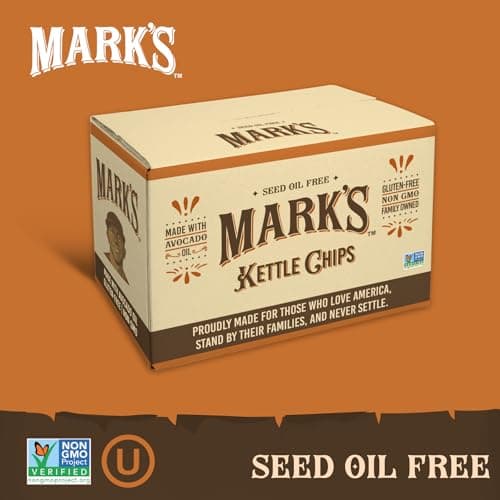 MARK’S Kettle Cooked Avocado Oil Potato Chips, Variety Pack – Gluten Free and Seed Oil Free | 3-Flavor Variety Pack, 5 oz (Pack of 3) | Gluten Free, Non-GMO Chips for Clean & Healthy Snacking - Thumbnail 6