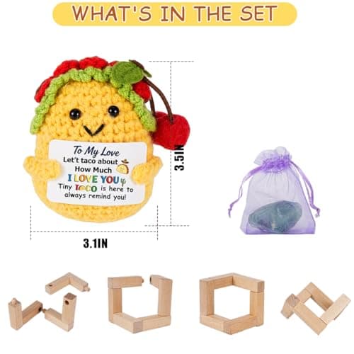 Gifts for Him Her, Positive Crochet Animals with Fragrance, Encouragement Gifts for Women Men, Emotional Support Crochet Gift, for Holidays Such as Mothers Day Fathers Day Birthdays Anniversary - Thumbnail 2