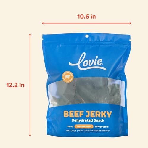 Lovie Beef Lung Dog Treats - Dehydrated Air Dried Soft Bites, Single Ingredient, Protein Rich, 16 oz (Beef Jerky) - Thumbnail 5