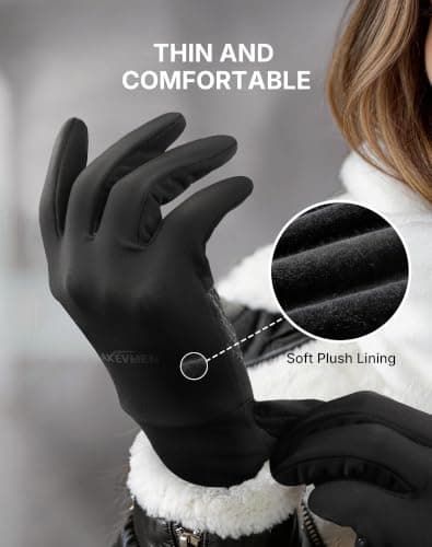 AXEVMEN Cycling Gloves Thin Winter Gloves for Women & Men Touchscreen Gloves for Running Biking Driving, Hiking,Outdoor Sports - Thumbnail 5