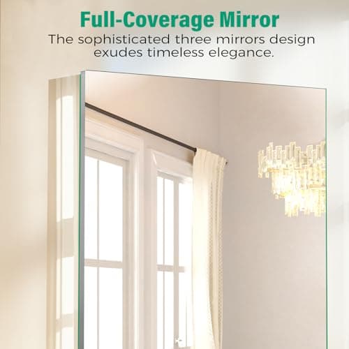HABIUBIU 20 x 26 in Medicine Cabinet Mirror,Bathroom Mirror Cabinet with Adjustable Shelves,Aluminum Silver Medicine Cabinets for Bathroom,Recessed or Wall Mounted Medicine Cabinets（Assembly Required - Thumbnail 5