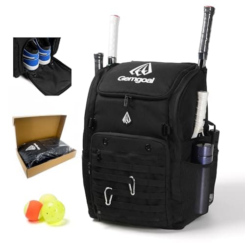 Gemgoal Extra Large Pickleball Bag for Men with Shoe Compartment Pickleball Backpack for 4 Rackets with Fence Hook Paddle Compartments Balls Holder Multiple Compartments - Image 1