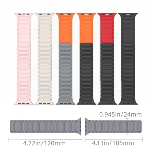 Magnetic watchband Compatible with Apple Watch Ultra 3/2/1 Band 38mm 40mm 41mm Thin Silicone Replacement Wristband Strong Magnet link for iWatch SE 3/2/1 & Series 11 10 9 8 7 6 5 4 3 2 1,Army Green - Thumbnail 5