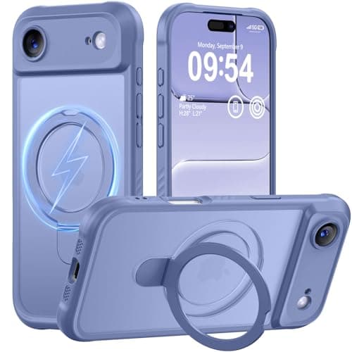 MOCCA Design for iPhone Air Case, Compatible with Magsafe [Premium Invisible Magnetic Ring Stand] [Military Drop Protection] Full Camera Guard Translucent Matte Slim Phone Cover 6.5",Lavender Grey - Image 1