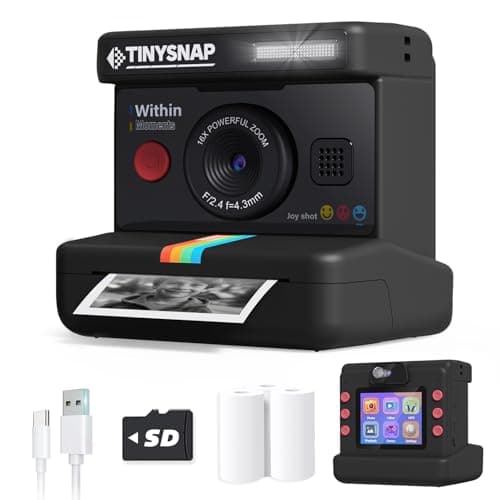Eveedo Instant Print Camera for Kids,Dual Len Kids Cameras with 2.4 Inch Screen, Christmas Birthday Gifts for Girls Age 3-12, Portable Toddler Toy for 3 4 5 6 7 8 9 10 Year Old Girls Boys (Black) - Image 1