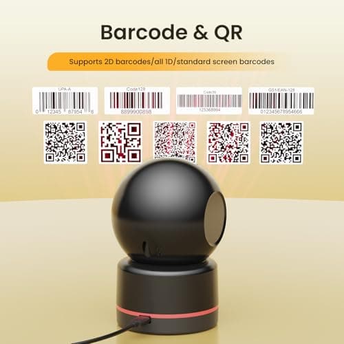 T27H Omnidirectional Auto-Sensing Desktop USB Barcode Scanner, Hands-Free Adjustable Angle 1D/2D QR Code Reader, Plug and Play Wired Scanner for POS, Library and Inventory - Thumbnail 2