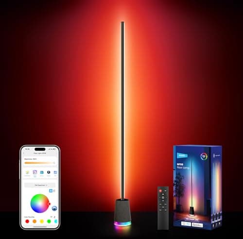 NEEWER NF06 Smart LED Floor Lamp, 1500lm RGBCW Standing Corner Light, Compatible with Google Assistant Alexa, APP/AI Design/Music Sync/16 Million Color Ambient Lighting, Living Room Bedroom Home Decor - Image 1