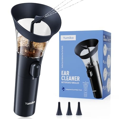 Yumika Ear Wax Removal Kit – Manual Ear Cleaner with Powerful Water Flow for Deep Clean & Soft Silicone Tip, Dark Blue - Image 1