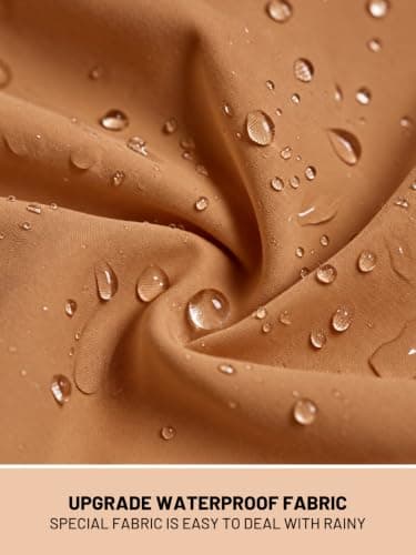 PITINAN Long Rain Coats for Women Plus Size Waterproof Rain Jacket Light Portable Womens Rain Coats Waterproof With Hood Caramel XXL - Thumbnail 3