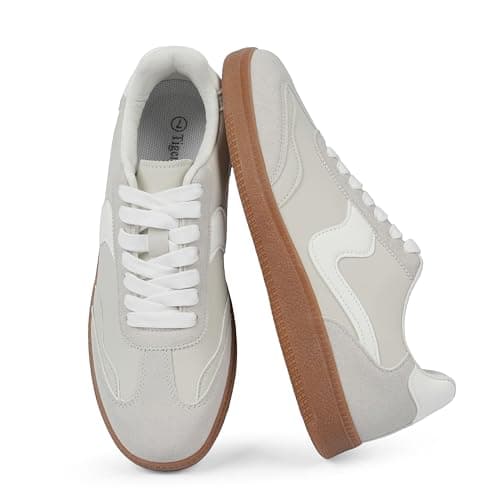 Tigeridea Womens Sneakers Comfortable Casual Shoes for Women Lace up Slip on Grey Tennis Shoes Women's Fashion Sneakers Size 7 - Image 1