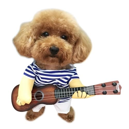 NACOCO Pet Guitar Costume Dog Costumes Cat Halloween Christmas Cosplay Party Funny Outfit Clothes (L) - Image 1
