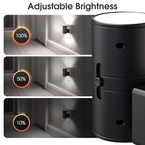 Briignite Night Lights Plug into Wall, Modern LED Night Light Plug in, Dusk to Dawn Sensor, 5000K Daylight, 0-100LM Adjustable Brightness, Dimmable NightLight for Hallway, Bedroom, Stairway, 2 Pack - Thumbnail 3