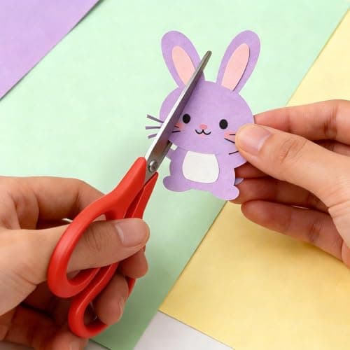 5.5" Left-Handed Kids Scissors, 6-Pack – Red Safety Scissors with Stainless Steel Blades & Soft Grip – Blunt Tip for Toddlers, Preschool, Home & School - Thumbnail 2