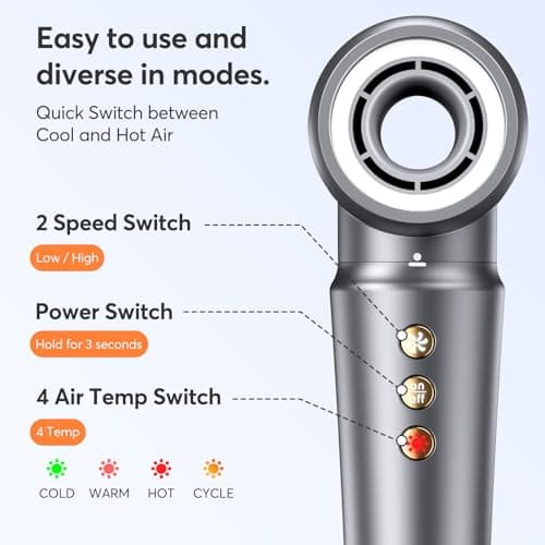 Bopcal Hot Air Styler Wrap, Multi Hair Styler Dryer Brush, 110,000 RPM Fast Drying Hair Dryer Brush with Auto Curling, No Heat Damage Ionic Styler for Curl, Straighten & Volume - Thumbnail 6